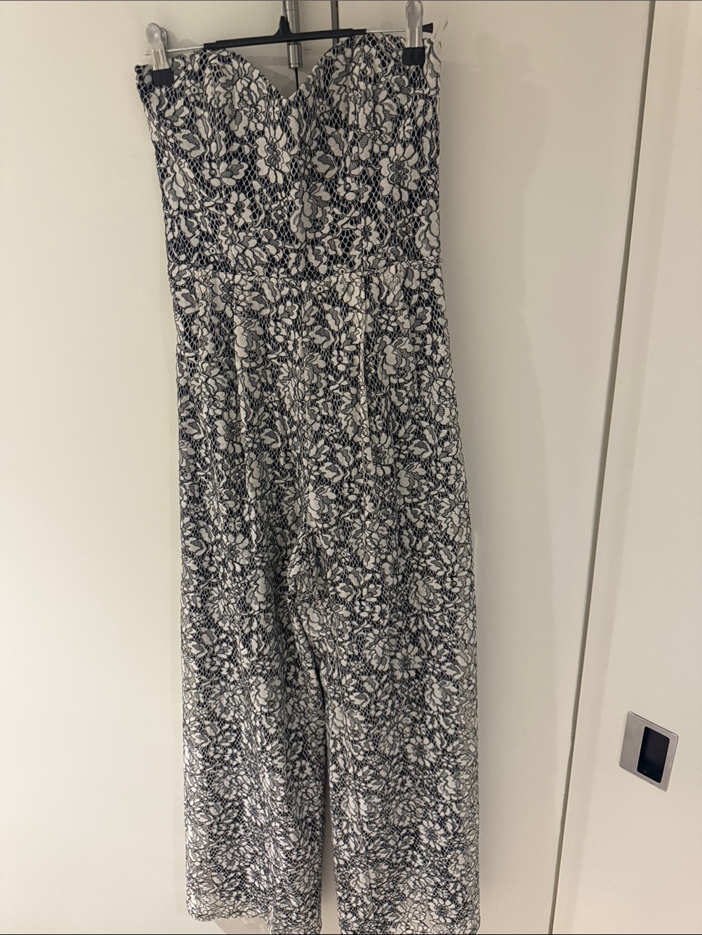 Parker Strapless Black and White Floral Jumpsuit